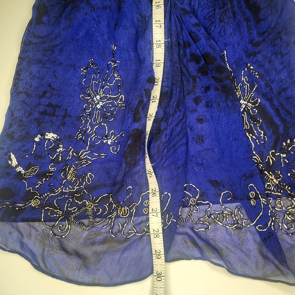 Cache | 100% silk sheer embroidered blouse - Picture 9 of 10